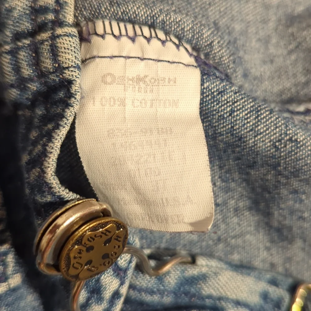 OshKosh B’Gosh Overalls Kids Blue Jean Denim Size 3T Made in USA Vintage